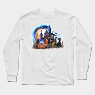 Spooky House Halloween Long Sleeve T-Shirt